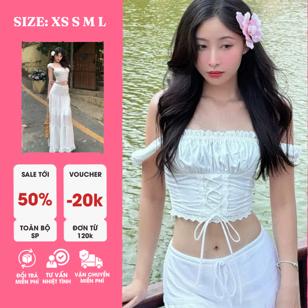 Sét Bộ Maxi Thời Trang Áo Đan Dây – Dịu Dàng, Nữ Tính, Tôn Dáng