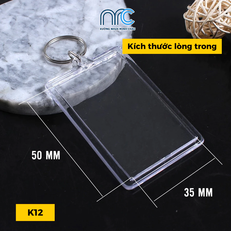 Combo 50 Cái Phôi móc khóa, Phôi móc chìa khoá tặng bạn bè, Phôi móc khoá mã QR chất liệu mica trong suốt - Lỗi 1 đổi 1