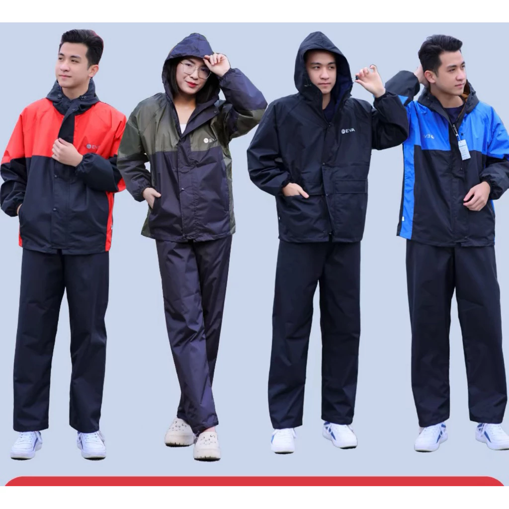 Mẫu mới 2025 túi nắp ngoài phản quang Bộ quần áo mưa 2 lớp Vải Gotex chống thấm chống gió thời trang đi mưa tiện lợi