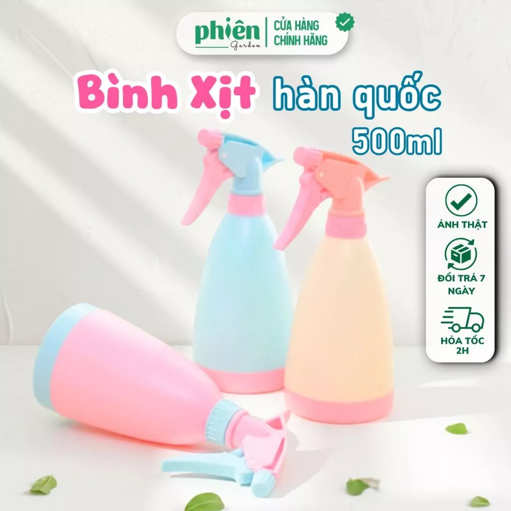Bình Xịt Phun Sương 500ml hàn quốc, tưới cây, xịt kiếng màu xanh hồng