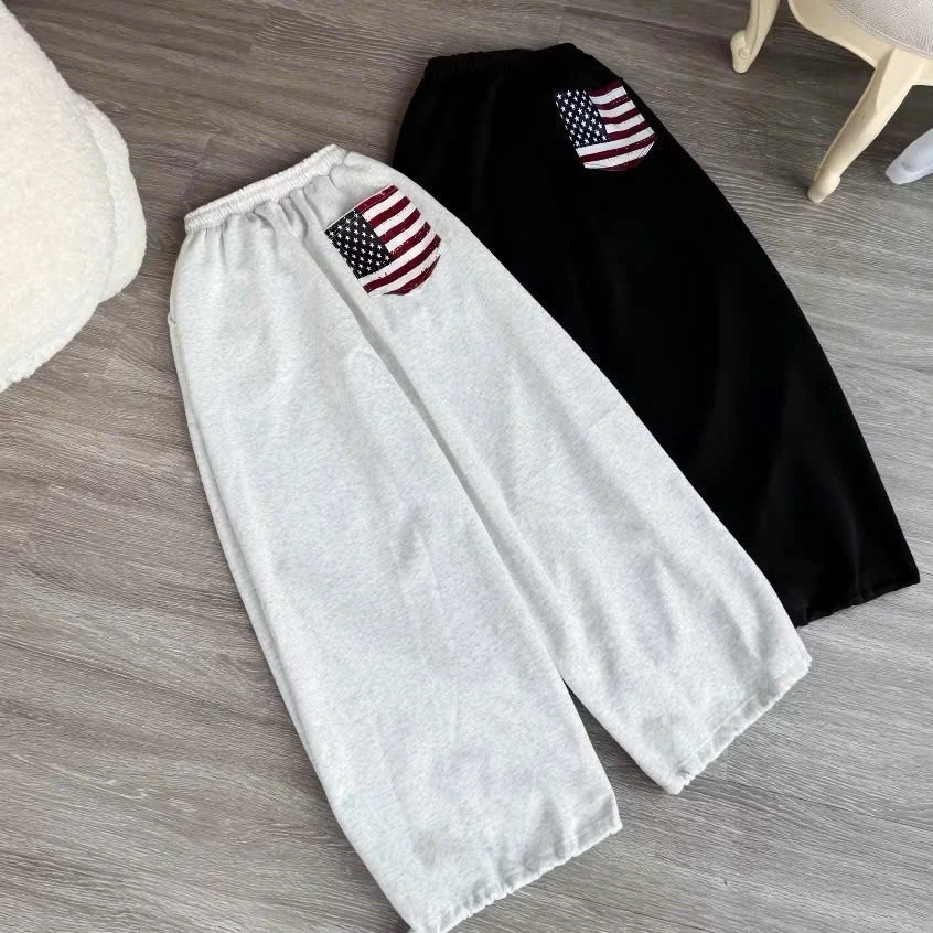 Quần Nỉ Unisex In Hình Cờ Mỹ Chất Dày, Dây Rút, Phong Cách Nữ Siêu Đẹp cho năm 2026