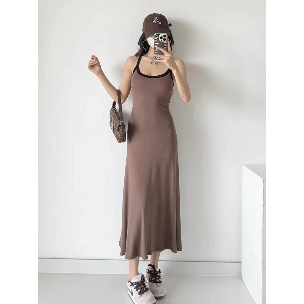 Váy 2D Yếm Cổ Tim Dáng  Dài Xoè xinh đẹp tôn dáng thời trang ( có Size lớn dưới 85kí)
