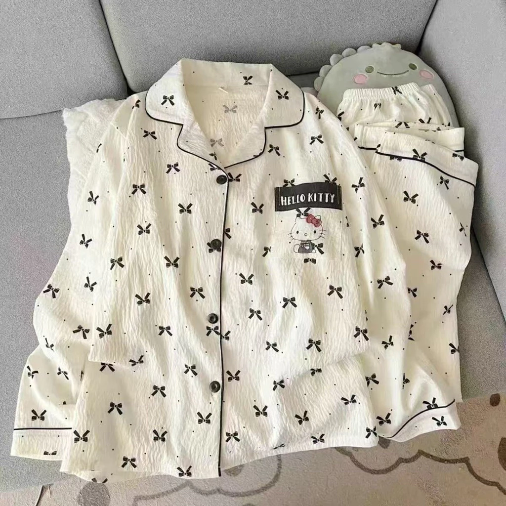 𝐘𝐮𝐫𝐢.𝐬𝐭𝐨𝐫𝐞(Sẵn) Bộ Ngủ Pyjama Tay Dài Đũi Bông Mây Nhiều Hình Hoạ Tiết Cute #03