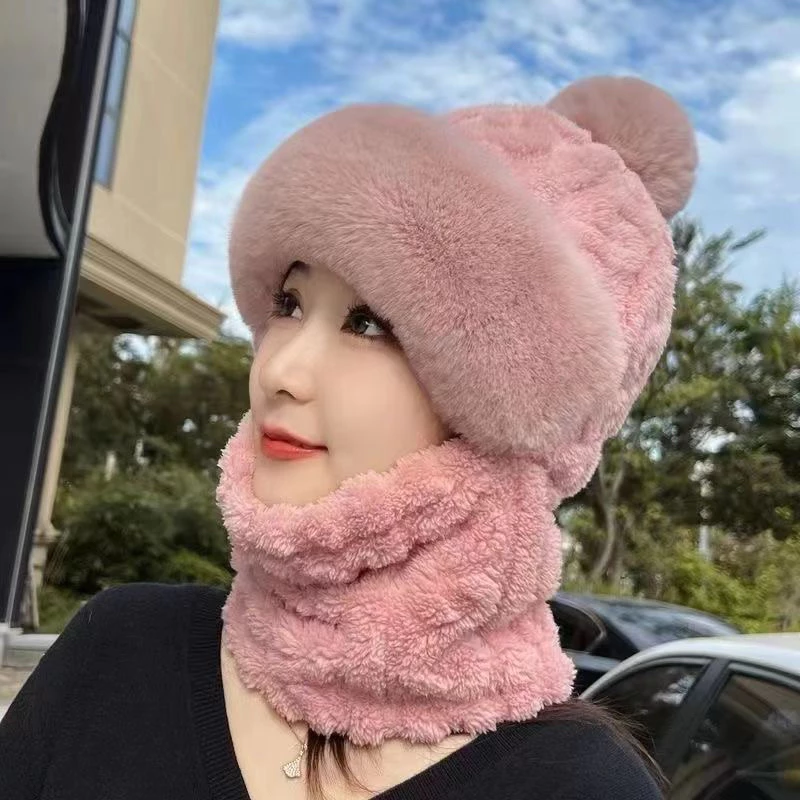 【Hwang】Mũ kèm khăn quàng cổ, mũ trùm đầu tích hợp, bảo vệ tai chống gió khi lái xe