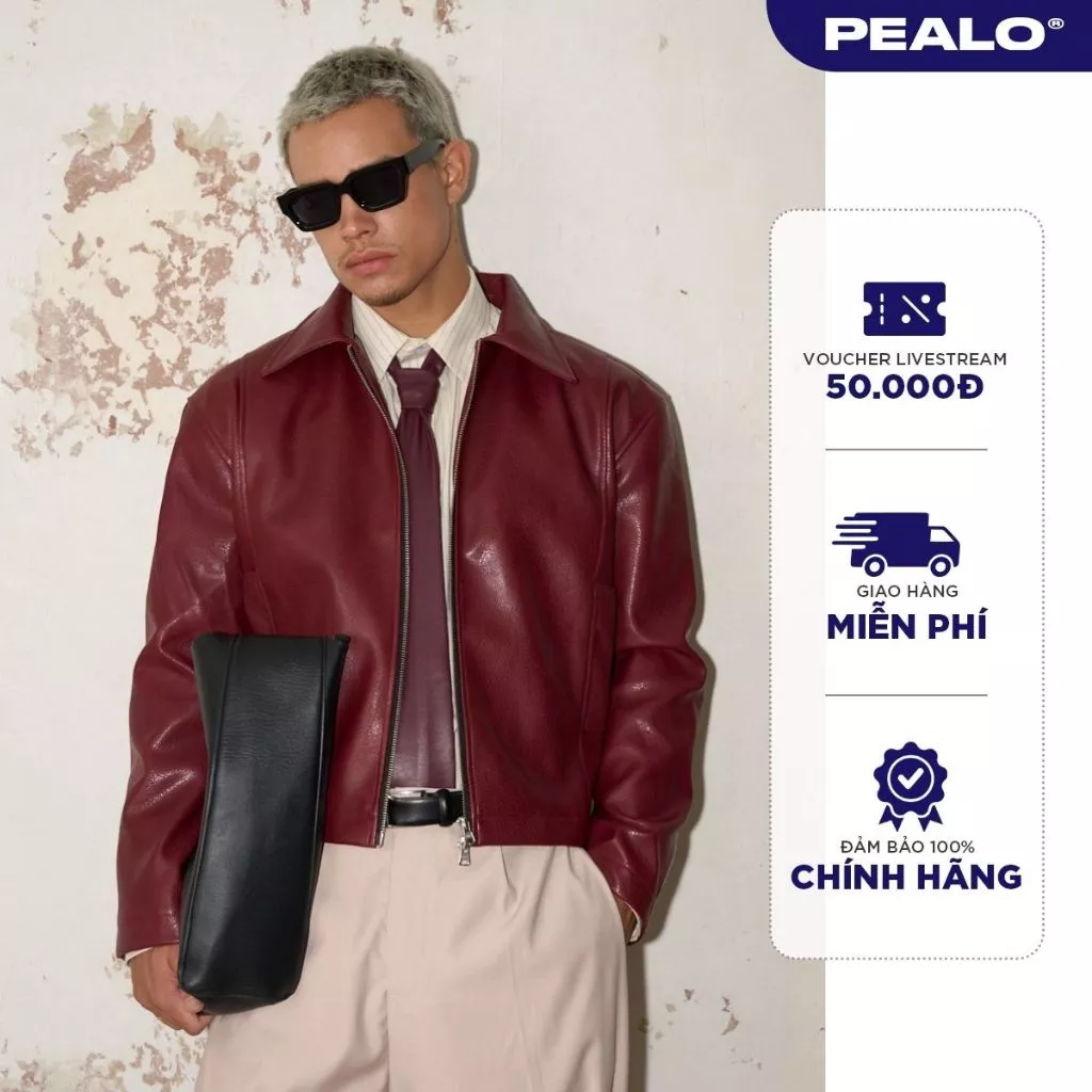 Áo khoác da khoá zip YKK PEALO chất liệu microfiber form crop - Bassline Jacket