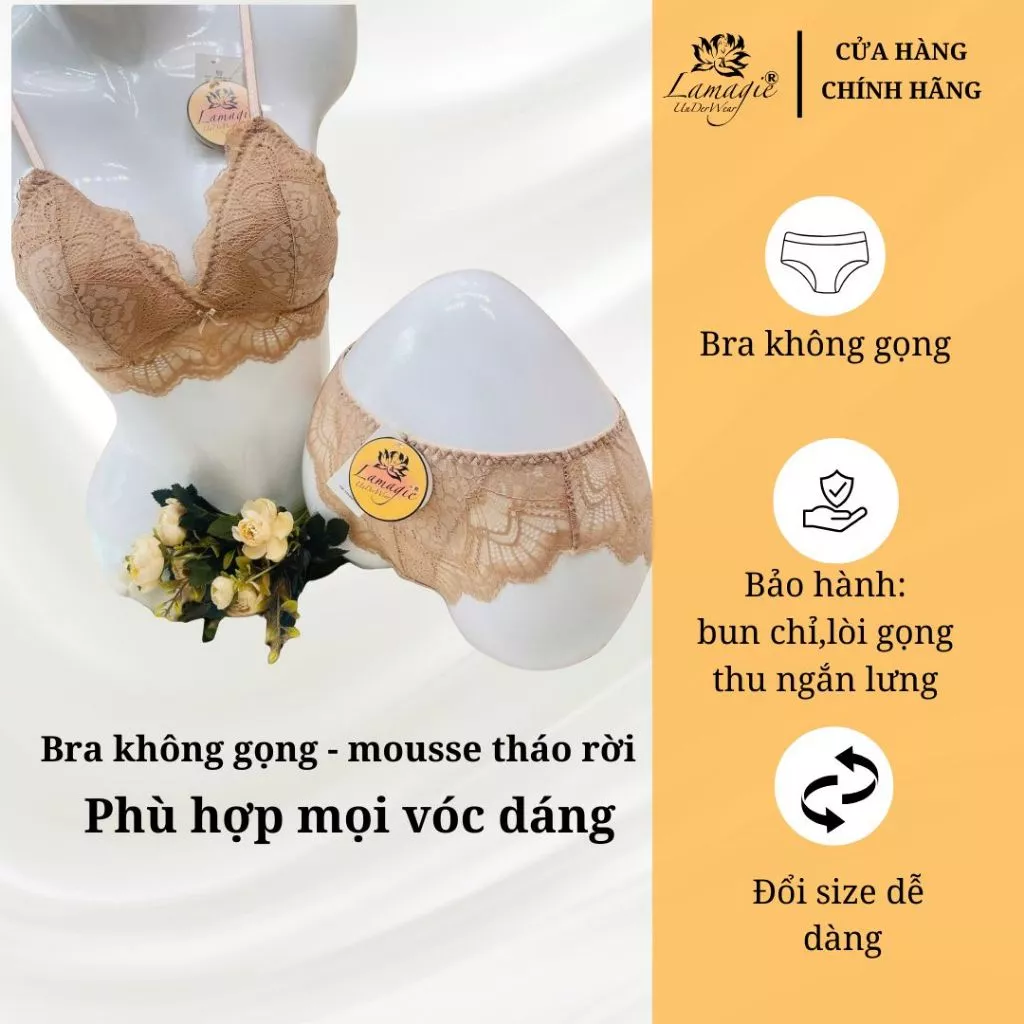 BỘ DỒ LÓT REN MỀM MẠI - THOÁNG MÁT -  KHÔNG HẰN DẤU