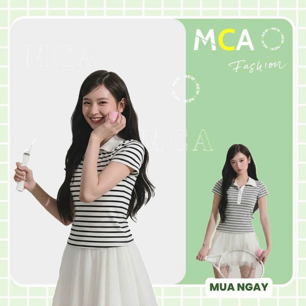 [Video Sp Thực Tế] Áo Thun Nữ Thể Thao Cổ Bẻ MCA Phong Cách Dễ Thương Năng Động A51471