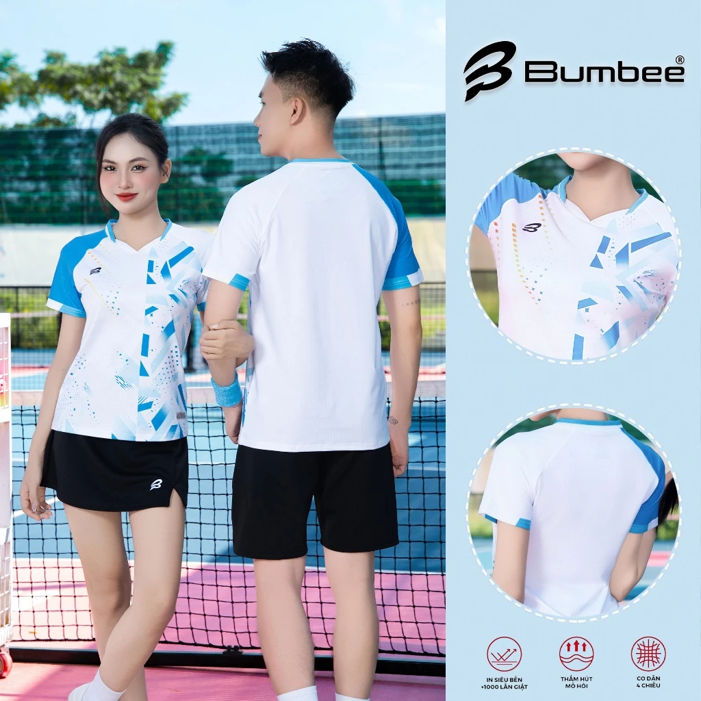 Quần Áo Thể Thao Bumbee B Nam Nữ Co Giãn 4 Chiều – Thấm Hút Mồ Hôi Nhanh Khô (145 xanh)