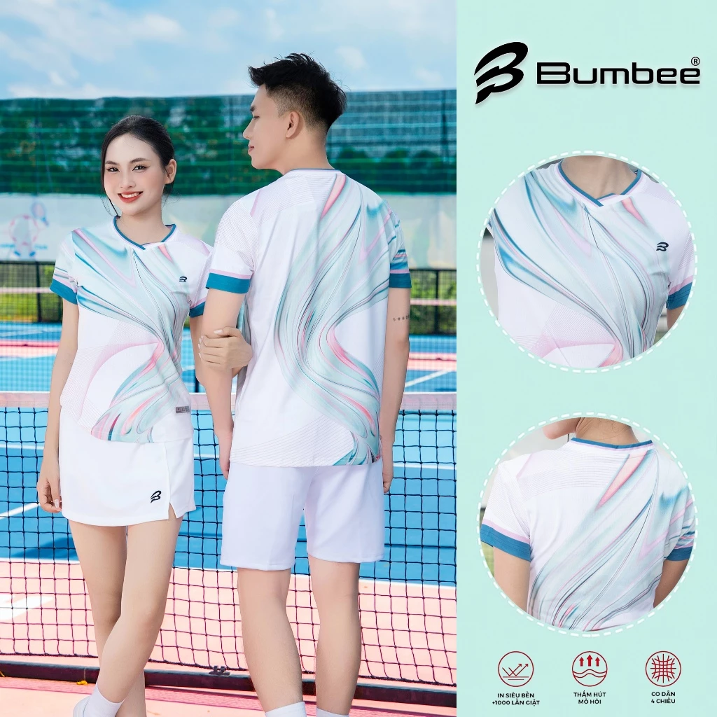 Áo Thể Thao Bumbee B Cao Cấp – Co Giãn 4 Chiều,  Chơi Cầu Lông Pickleball Đủ Size Nam Nữ (618 xanh ngọc)