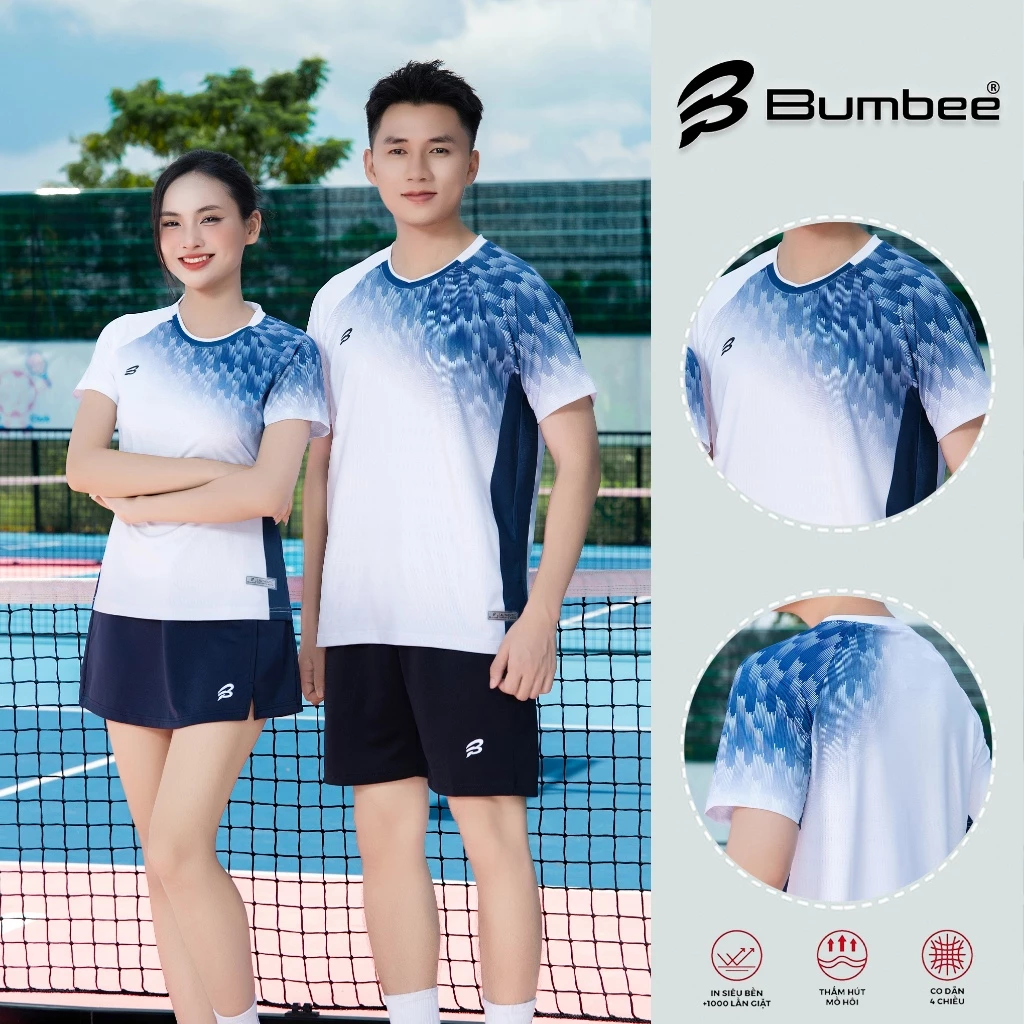 Áo Pickleball Cao Cấp Bumbee B – Thấm Mồ Hôi, Co Giãn – Dành Cho Nam Nữ Tập Luyện Mỗi Ngày (0625 xanh than)
