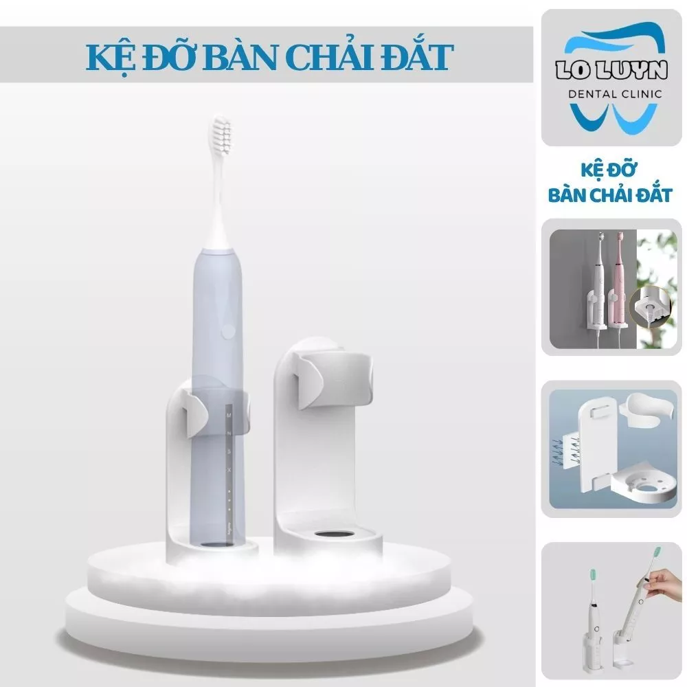 Giá treo bàn chải, kệ đỡ bàn chải điện chất liệu ABS an toàn tiện lợi dễ lắp đặt và sử dụng giúp bàn chải luôn khô ráo