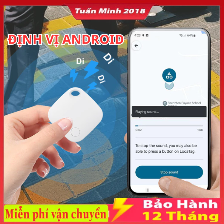 Thiết bị định vị theo dõi bản đặc biệt hỗ trợ Android, lưu hành trình, app tiếng Việt