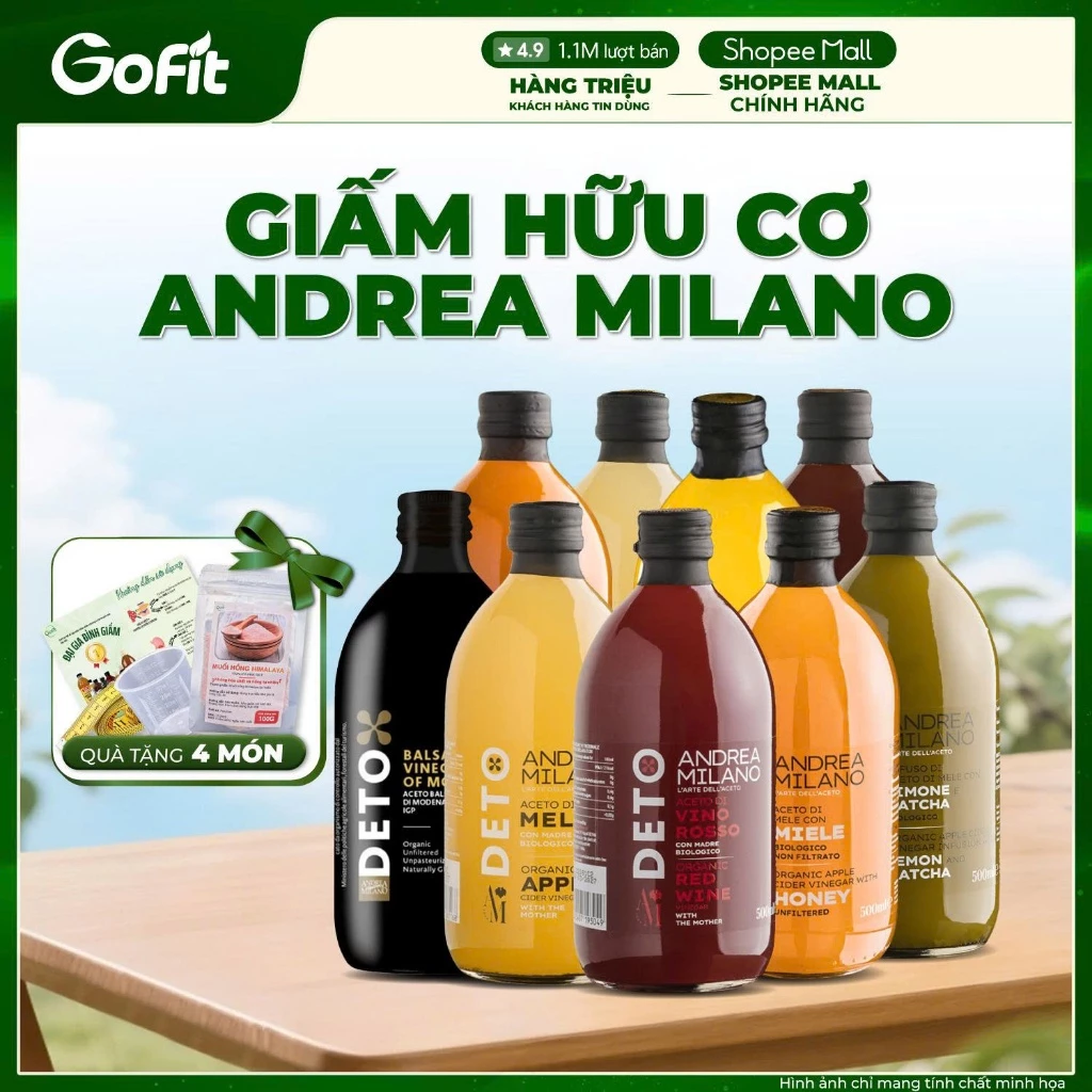 Giấm Táo Milano Detox Hữu Cơ Có Giấm Cái 500ml – Sản Phẩm Hữu Cơ, Tốt Cho Sức Khỏe | Gofit Mart