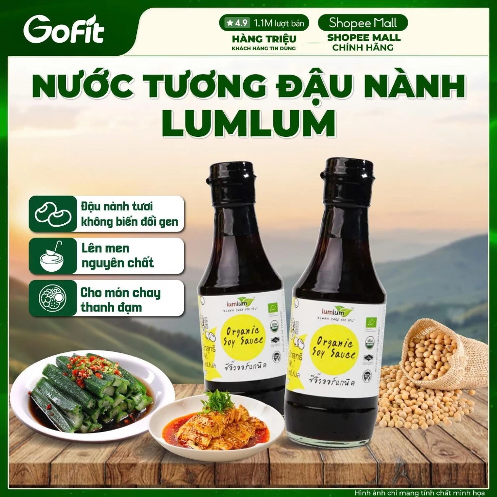[Lum lum] LUMLUM Nước tương đậu nành hữu cơ - 200ml