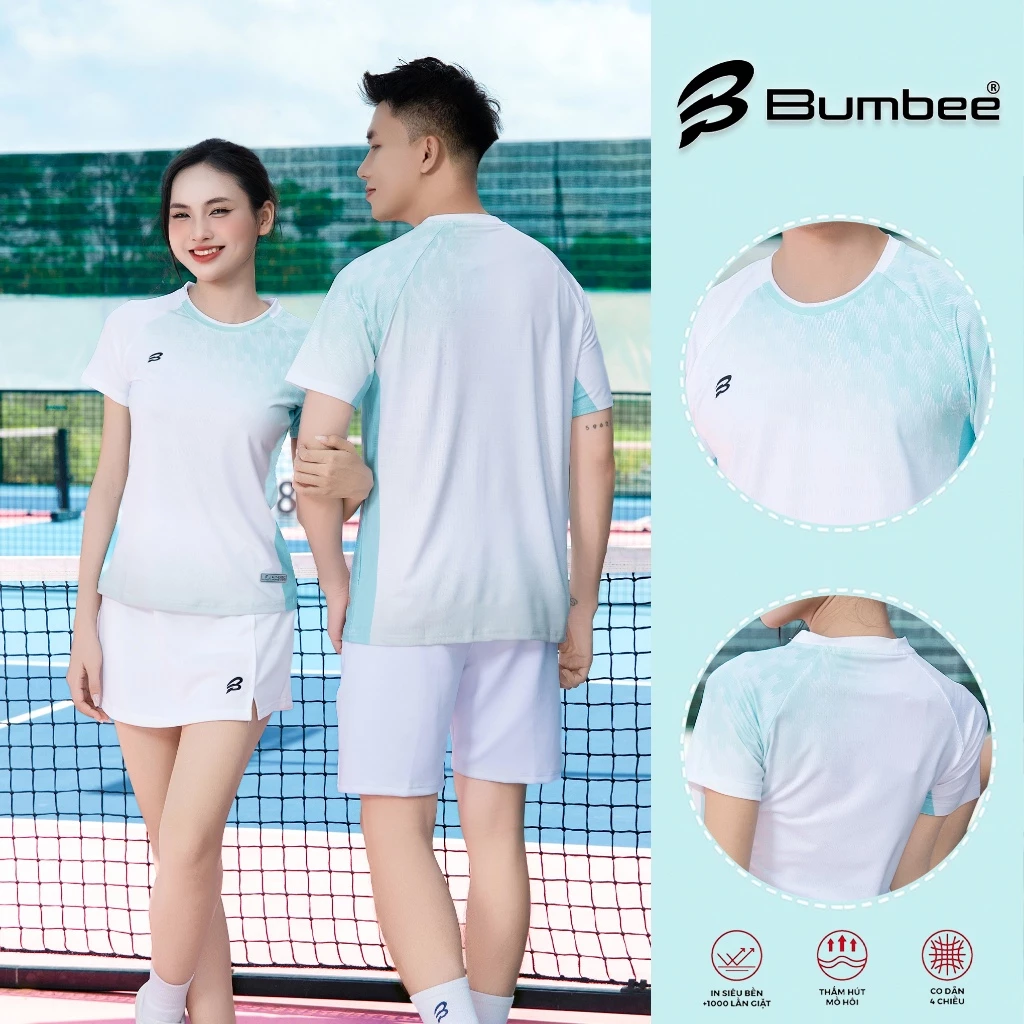 Bộ Đồ Thể Thao Bumbee B – Co Giãn, Mát Lạnh – Chơi Cầu Lông, Gym, Pickleball Siêu Đẹp (0625 xanh ngọc)