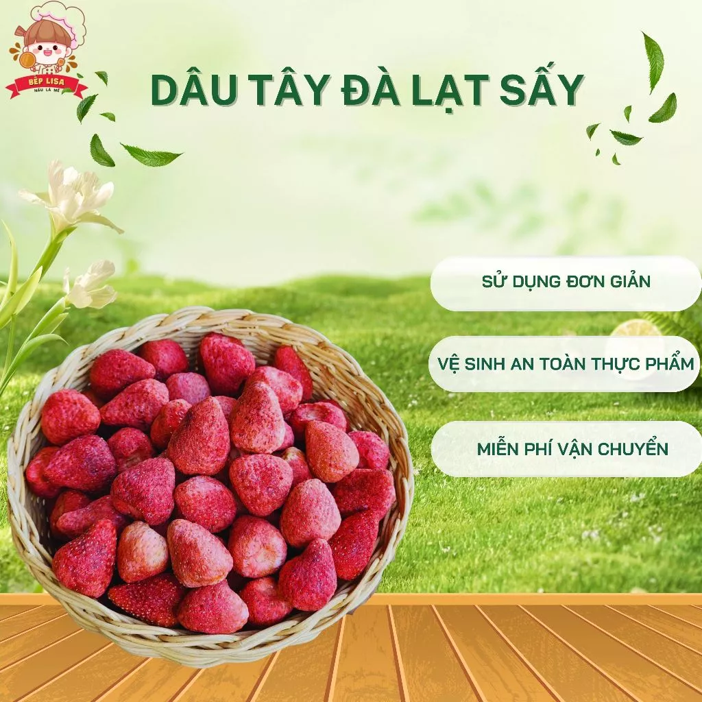 Dâu Tây Sấy Đà Lạt – Trái Cây Sấy Giòn Tan, Nguyên Vị Tự Nhiên, Đặc Sản Đà Lạt
