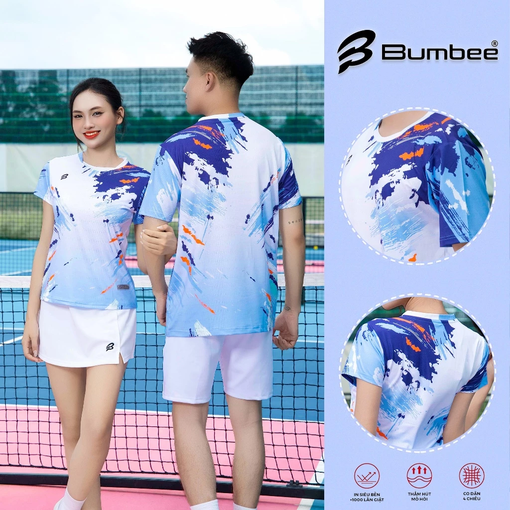 Áo Cầu Lông Bumbee B 526 – Form Rộng Trẻ Trung, Phong Cách Hàn Quốc (526 Xanh Biển)