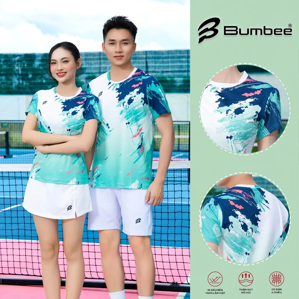 Áo Thể Thao Cầu Lông Pickleball Bumbee B– Chất Vải Mè Cao Cấp, Full Size, Phù Hợp Học Sinh Sinh Viên (526 xanh lá)
