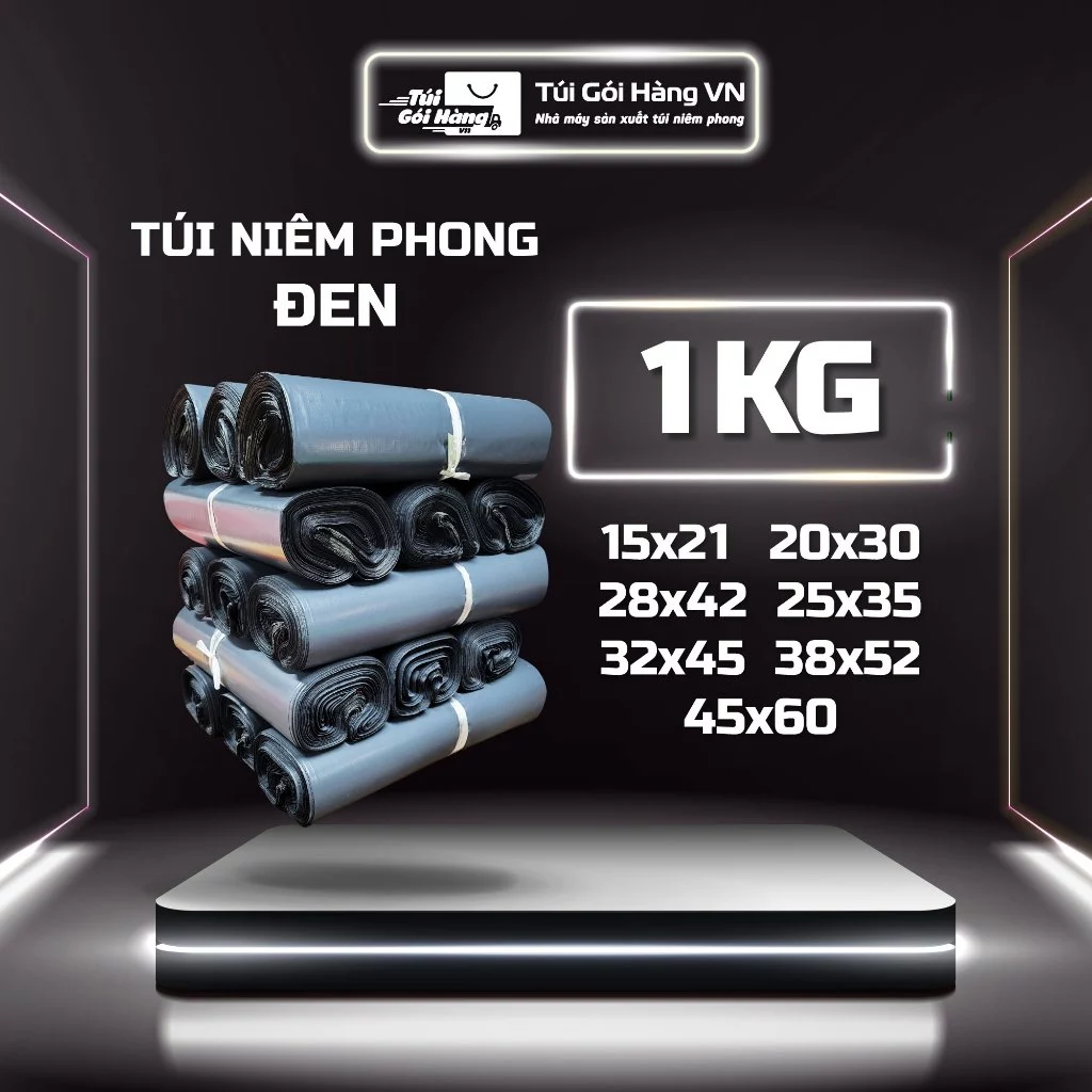 1KG Túi Niêm Phong Xám Đen Keo Dán Tốt, Giao Hoả Tốc, Xuất VAT Theo Yêu Cầu - Túi Gói Hàng VN
