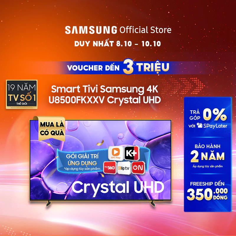 Smart Tivi Samsung UHD U8500FKXXV 2025 - Miễn phí lắp đặt