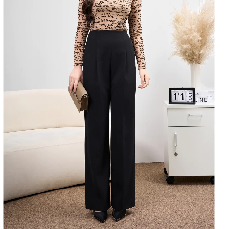 Quần Ống Rộng  Cạp Cao Dáng Đứng Chất Tuytsi Cao Cấp 13QDS2015DT