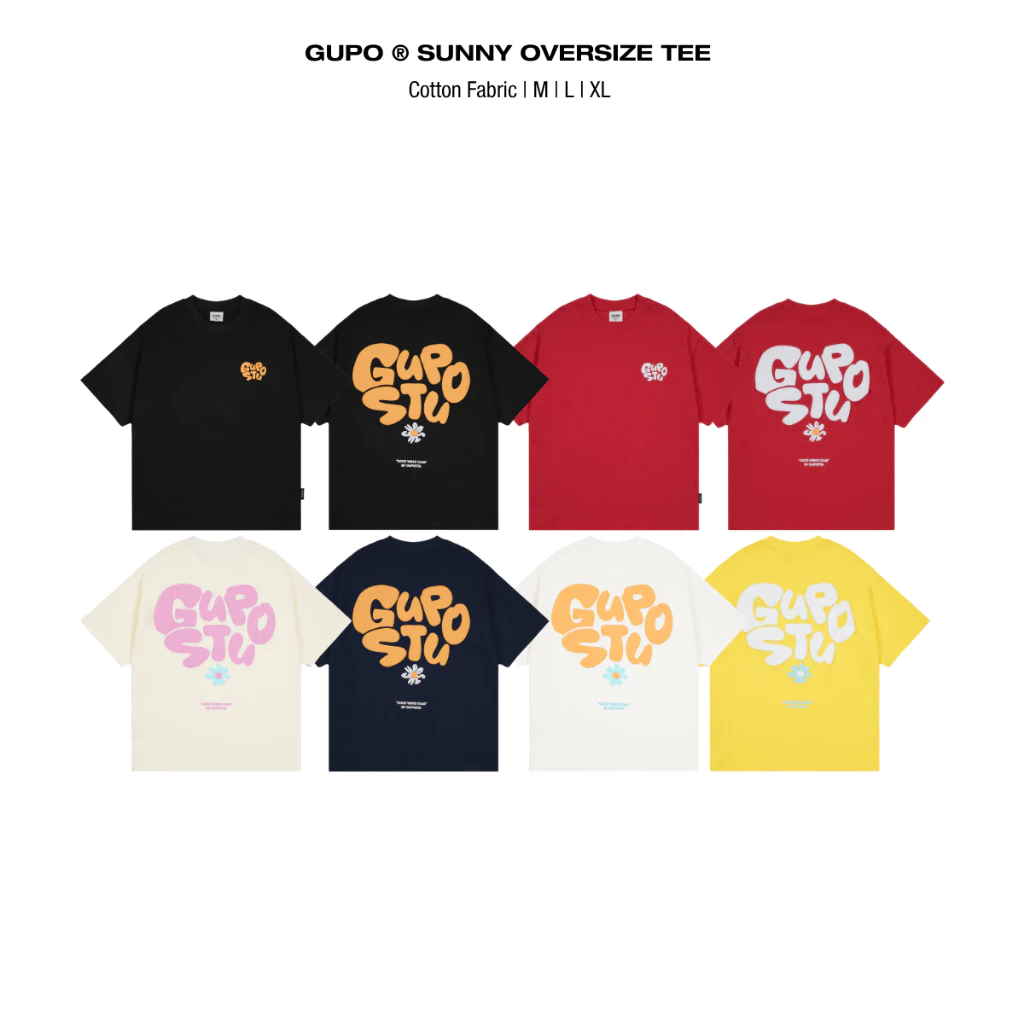Áo thun Oversize In Phồng Sunny Tee GUPO Unisex Form Rộng Local Brand - TSV02