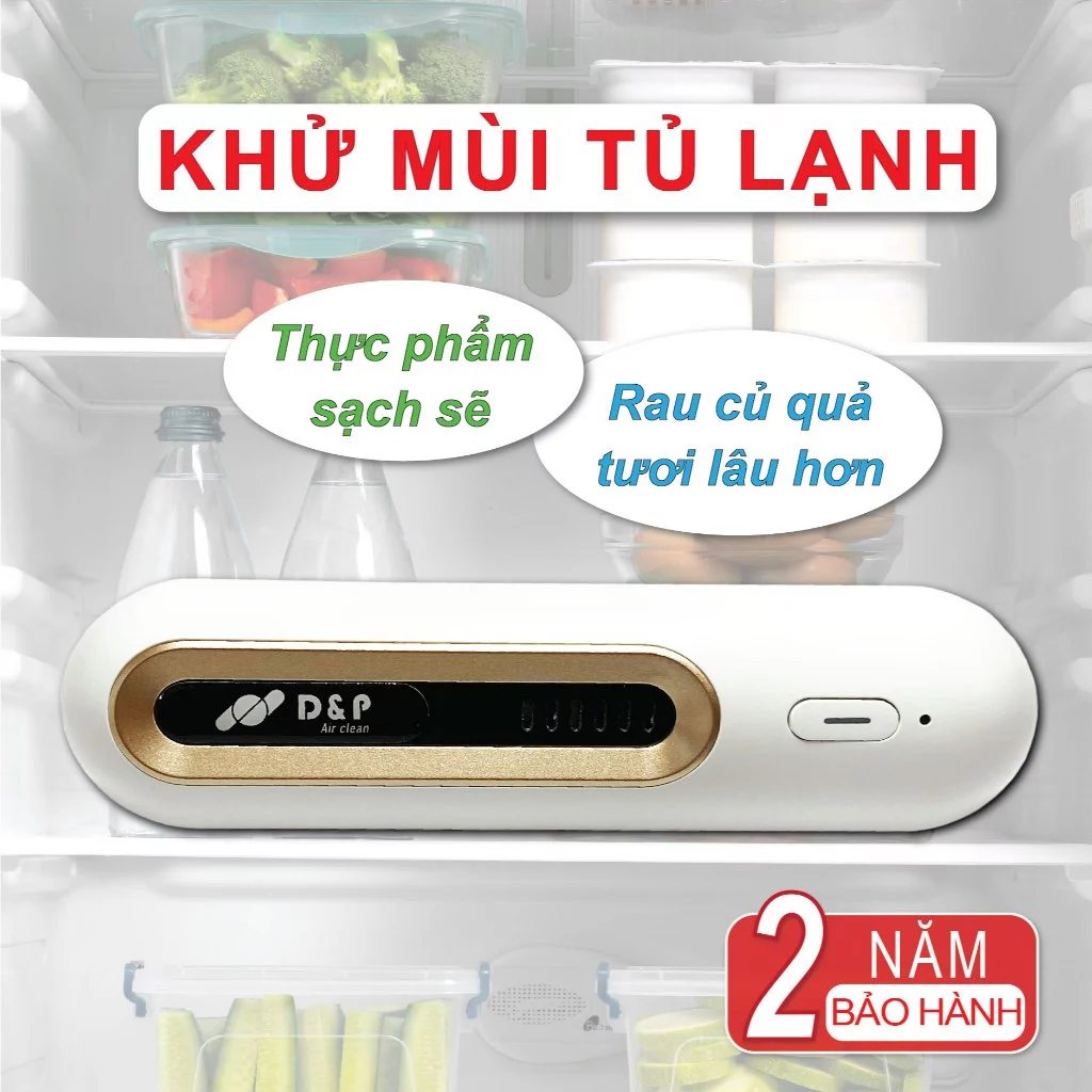 Máy Khử Mùi Tủ Lạnh, Khử Trùng, Khử Khuẩn, Giữ Tươi Thực Phẩm Ozone, Pin Sạc, 2 Chế Độ Thông Minh, Bảo Hành 24 Tháng