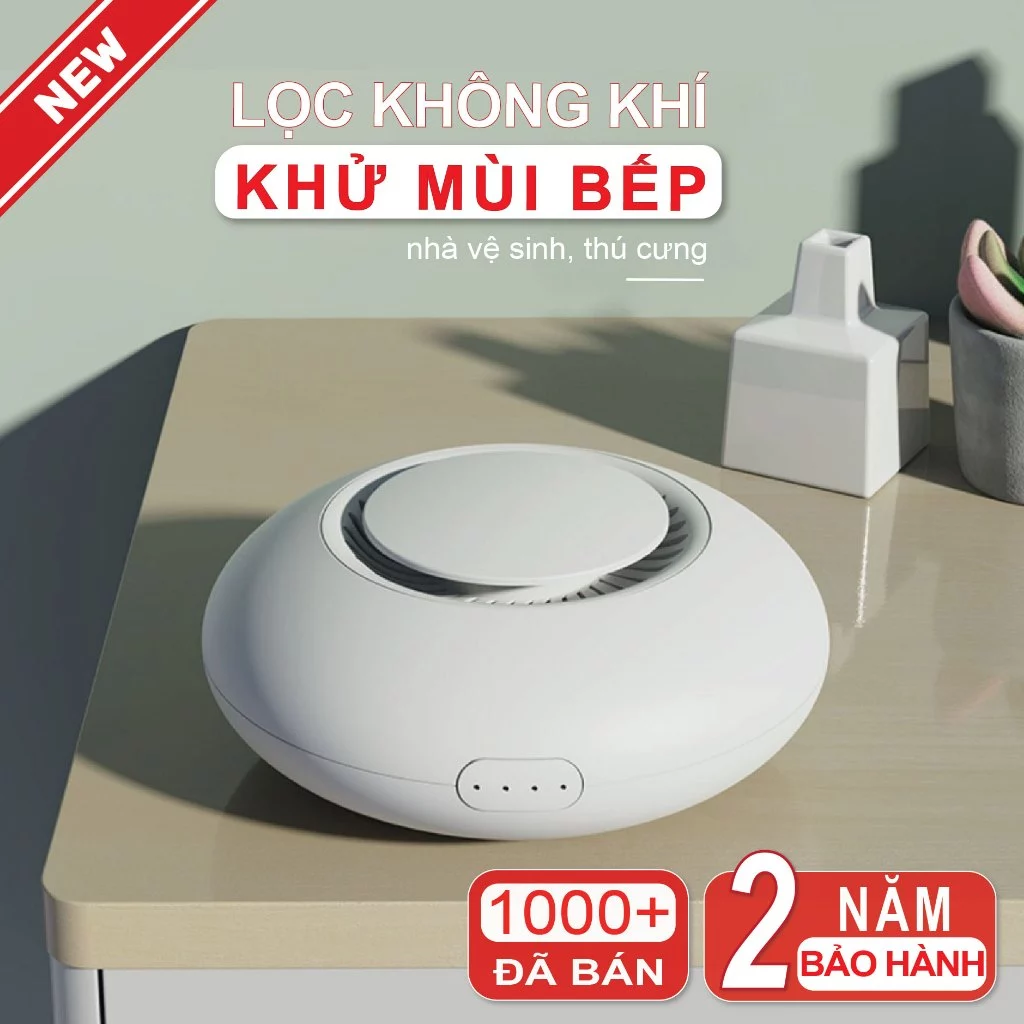 Máy Lọc Không Khí, Khử Trùng Khử Mùi Bếp Nhà Vệ Sinh Thú Cưng, Lọc Khói Thuốc, 4 Chế Độ, Có Sáp Thơm, Bảo Hành 24 Tháng