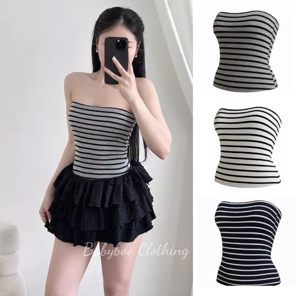 [MỚI VỀ] Áo ống sọc ngang nữ, áo quây sọc ngang, áo cup ngực chất co giãn thoải mái tôn dáng dễ phối đồ by ANDYSHOP