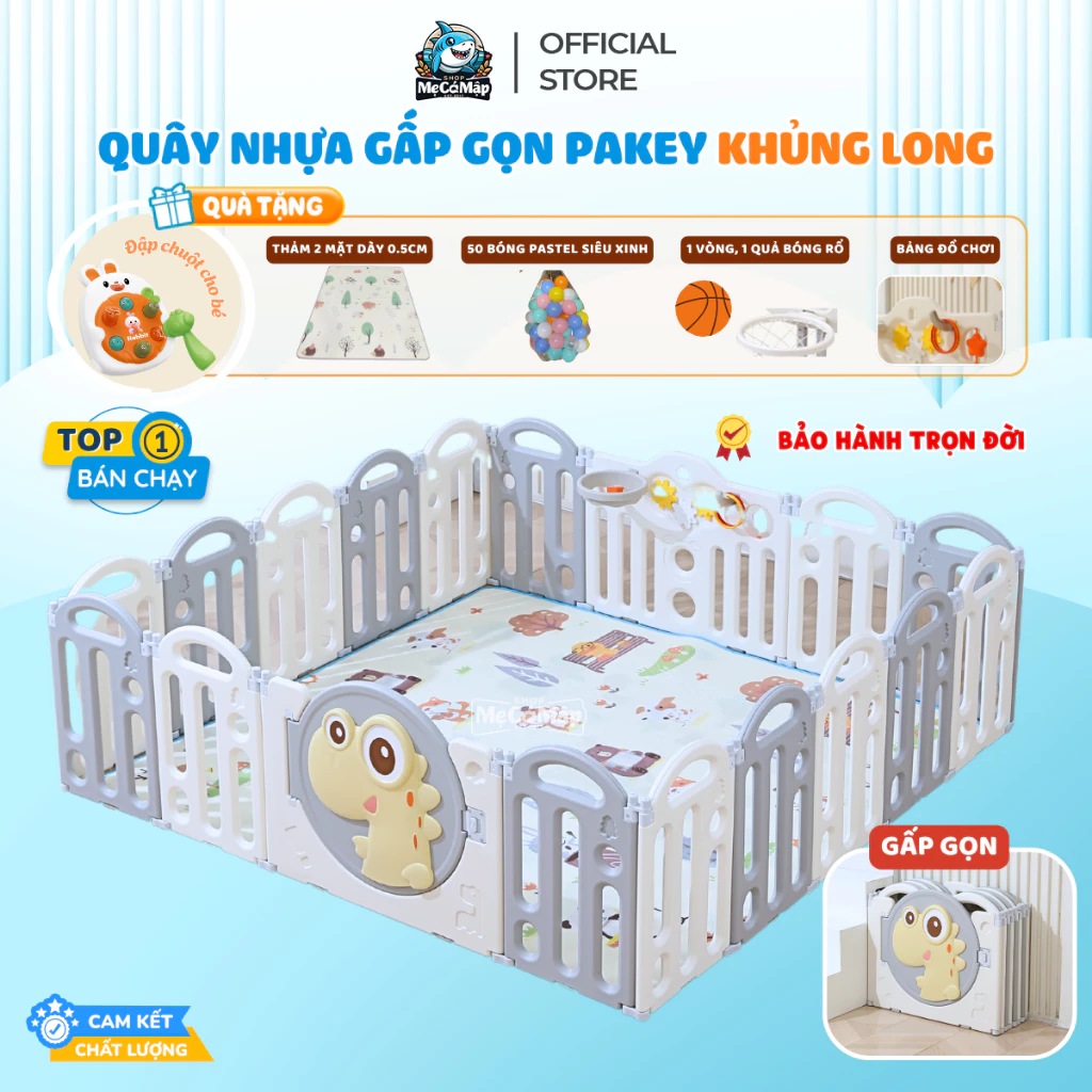 [Mẫu Mới] Quây Cũi Cho Bé Tặng Bóng- Thảm- Bóng Rổ Mẫu Mới 2025, Quây Cũi Nhựa Gấp Gọn An Toàn Cho Bé, Bảo Hành Trọn Đời