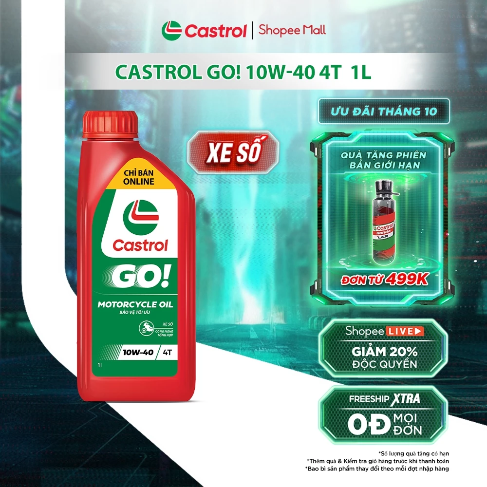 Dầu nhớt xe số Castrol GO! 10W-40 4T (1L)
