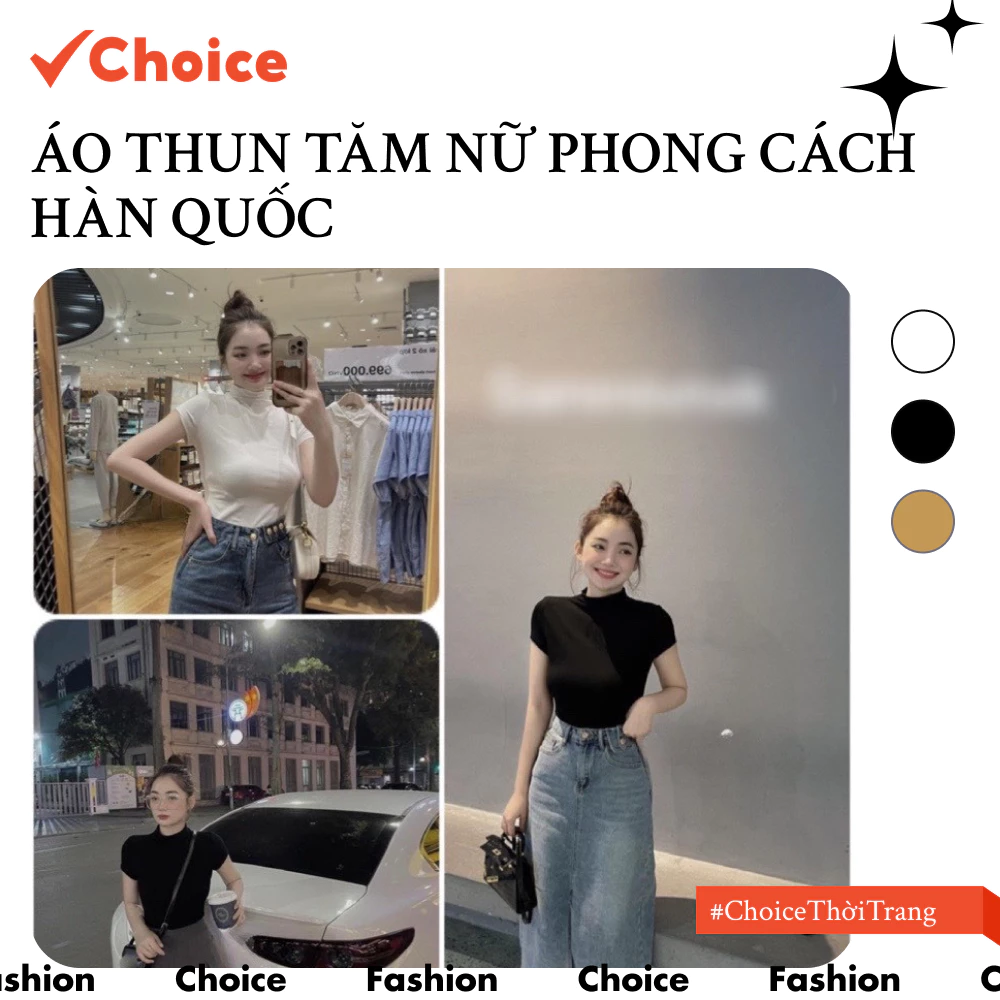 Áo thun nữ Choice HT115 áo thun tăm nữ phong cách hàn quốc