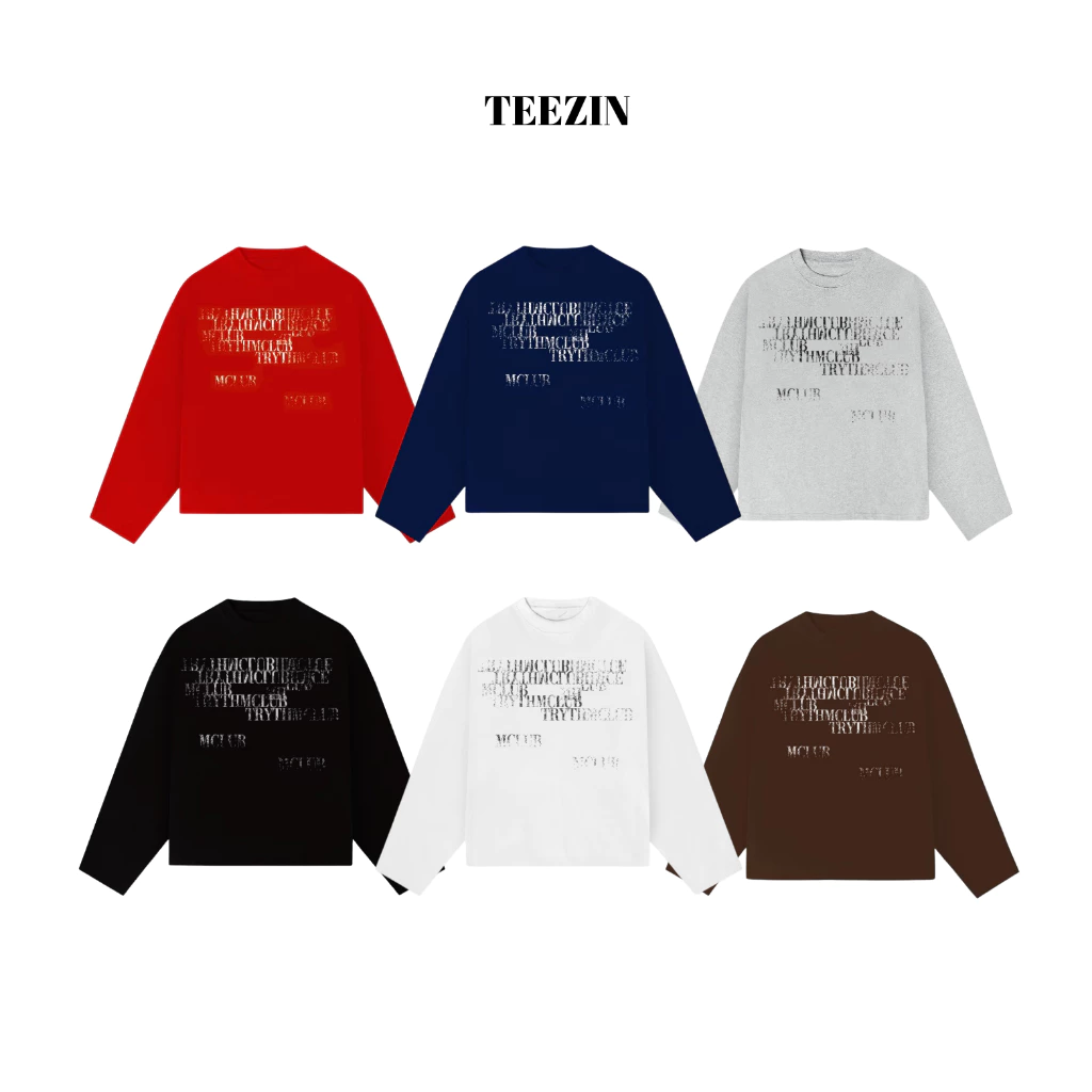 MỞ BÁN- Áo Cotton Long Sleeve in chữ, Áo Cotton 2 Chiều Local Brand Unisex Nam Nữ Oversize - TZ171