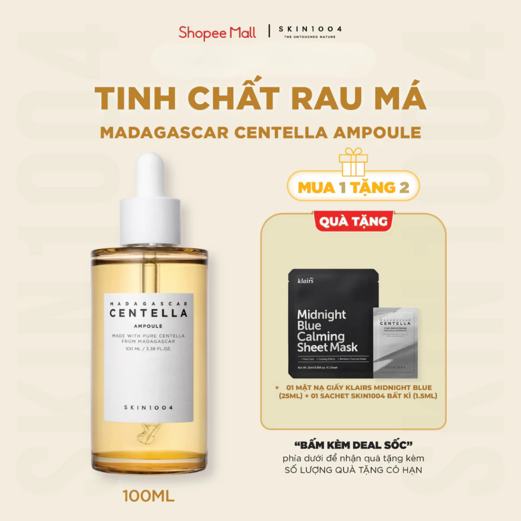 Tinh chấ́t rau má dịu da phục hồi SKIN1004 Madagascar Centella Ampoule 100ml