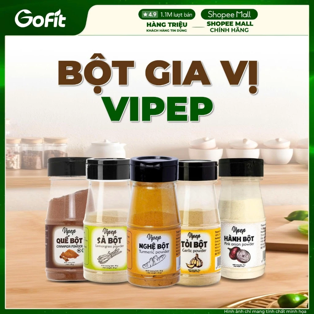 Bột Gia Vị Hữu Cơ VIPEP ( Nghệ, Quế, Gừng, Xả)