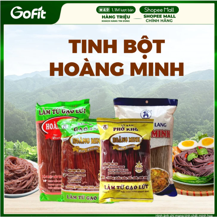 Bún Gạo Lứt Hoàng Minh 500g – Thực Phẩm Giảm Cân Cho Người Ăn Kiêng Gofit Mart
