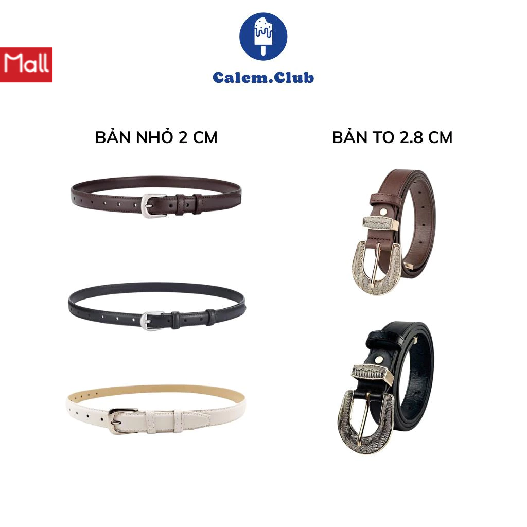 Thắt lưng nam nữ khóa hợp kim chất liệu da PU dây nịt phong cách Hàn Quốc