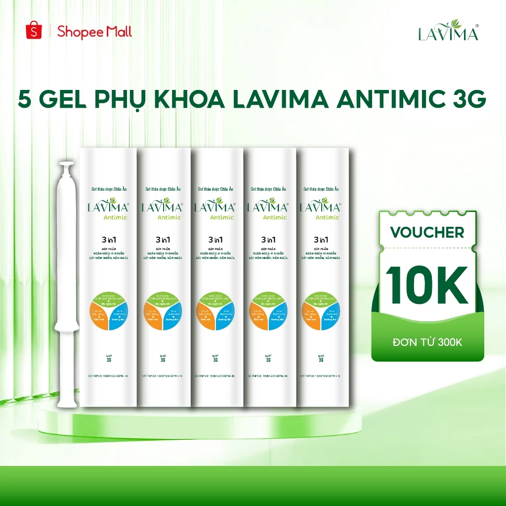 Gel Phụ Khoa Nữ (Đũa Thần Inner) Lavima Antimic - Thảo Dược Giảm Viêm Nấm Ngứa phụ khoa, Dạng Bút 3g