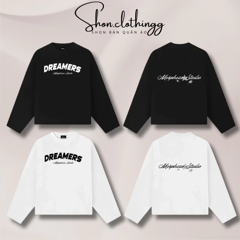 Áo thun tay dài Local Brand Morpheus, Boxy LONGSLEEVE cotton 100%, 260gsm, form rộng Unisex
