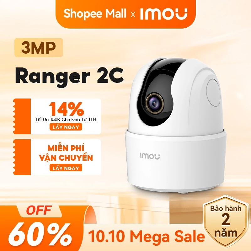 Camera Wifi trong nhà Imou Ranger 2C (3MP) I IPC-TA32CP I Đàm thoại hai chiều I Xoay 360