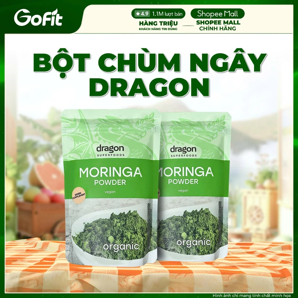 Bột Chùm Ngây 200g Dragon Superfoods Moringa