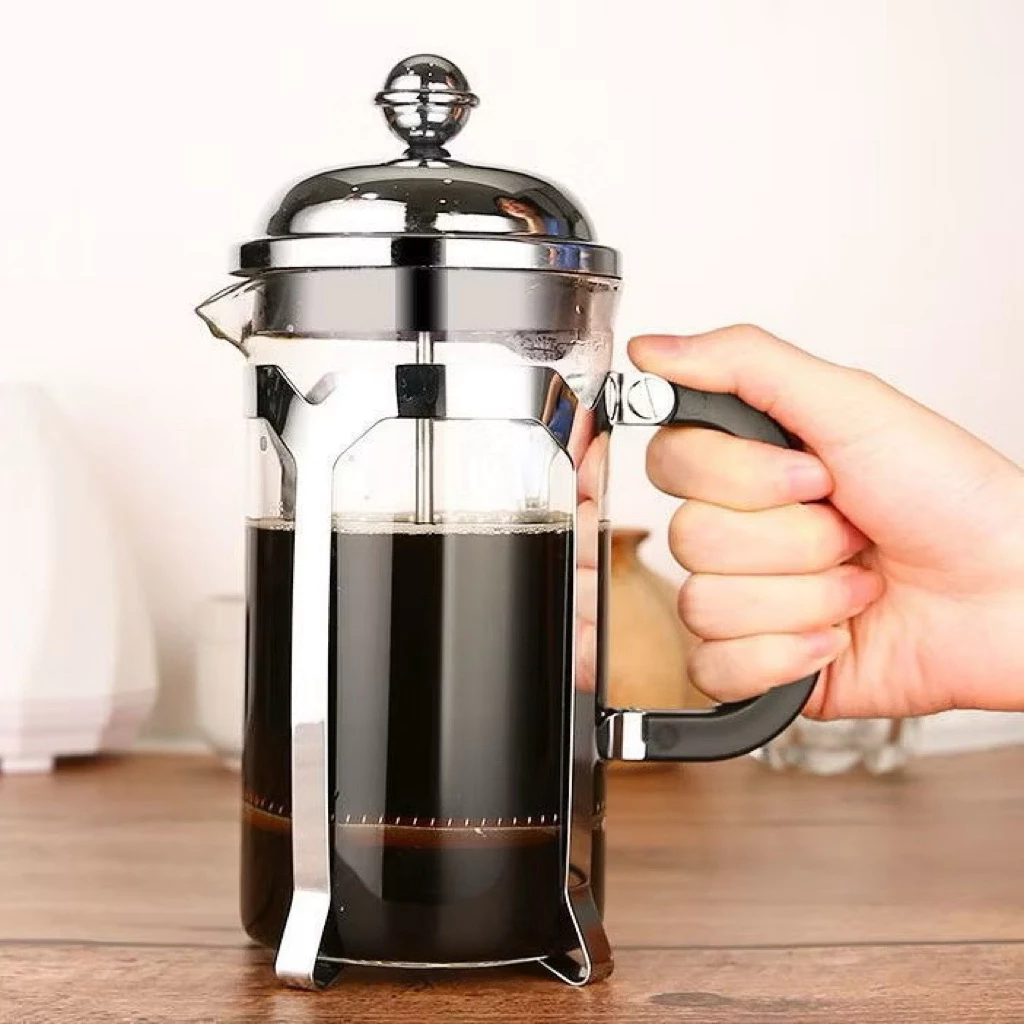 Bình Pha cà phê Nén Kiểu Pháp Nhiều Dung Tích Tặng kèm Thìa Nhựa Đong Cafe Tiện Dụng