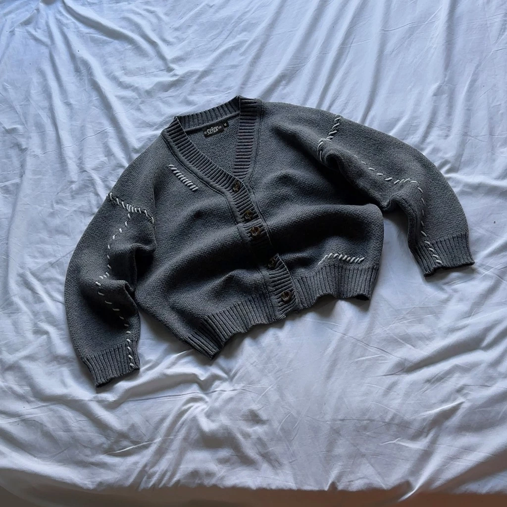 [ RESTOCK SL ÍT] SLICK "Cardigan Len Sunset " Form Boxy -Len Lông Cừu Dệt Kim Cao Cấp - Local Brand The Slick Way