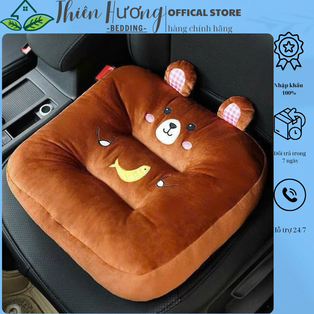 Đệm Ghế Ngồi Bệt , Đệm Lót Ghế văn Phòng , ghế oto Hình Thú Dễ Thương - Thiên Hương Bedding