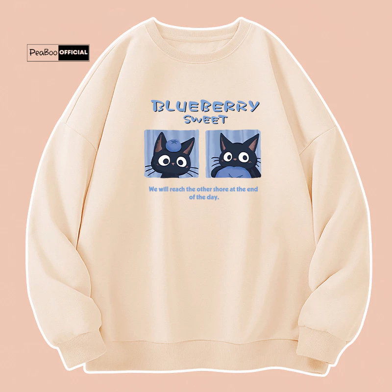 Áo Sweater Trơn Basic Nam Nữ By PEABOO Unisex Chất Nỉ Lót Bông Form Rộng