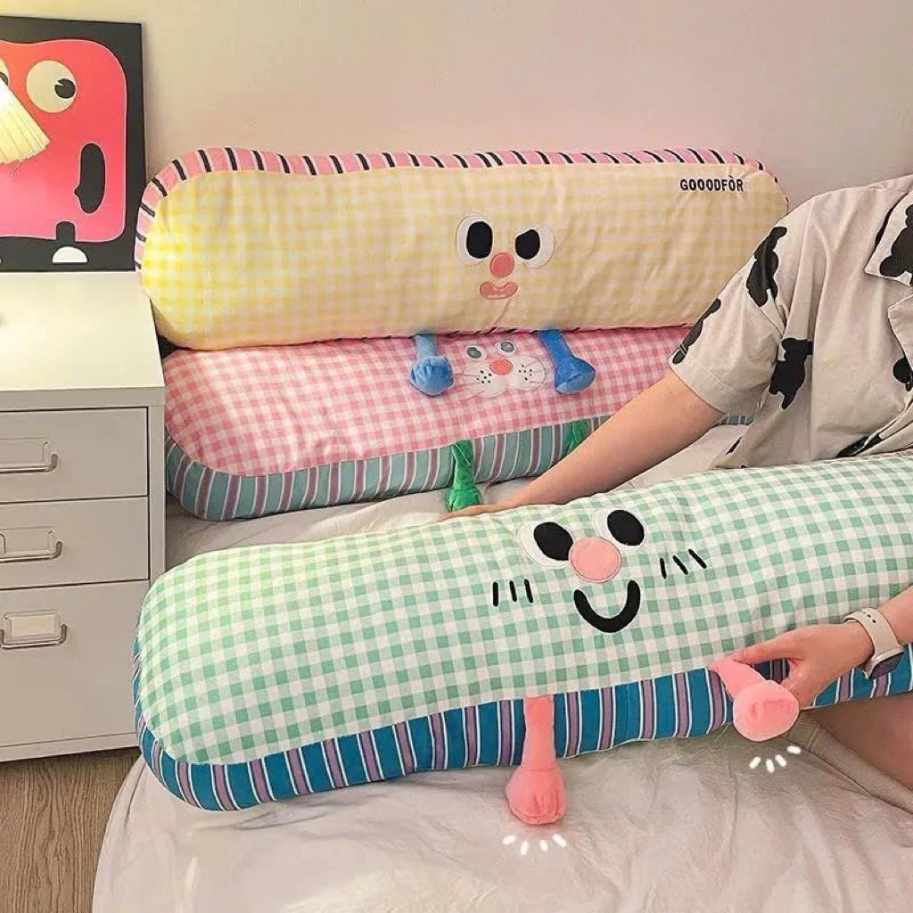 Gối ôm bông Mặt cười,gối tựa lưng, gác chân, decor đa năng đáng yêu êm ái mềm mịn size 90cm