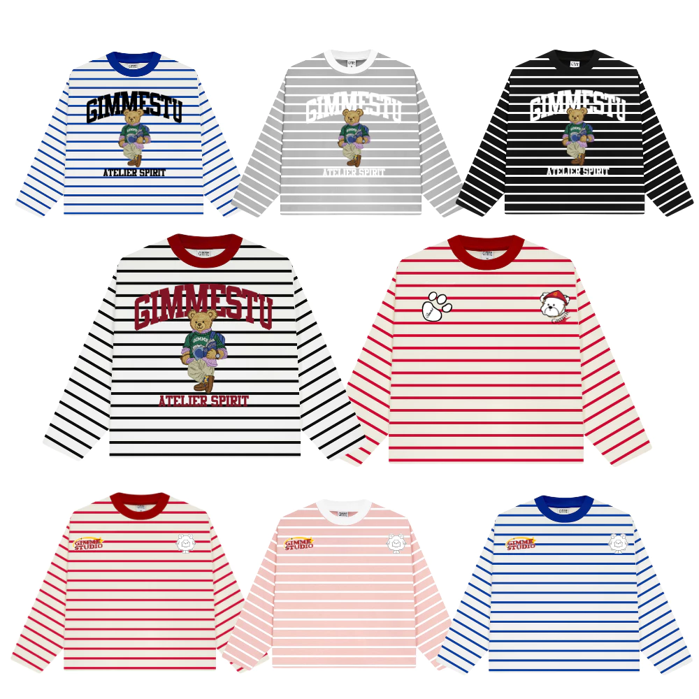 [Mở bán] Áo Thun Sọc Tay Dài Form Boxy - BST Cute - Cotton BoripQC 4 Chiều - Vải Xịn - Áo Longsleev Boxy Unisex - GMTD10