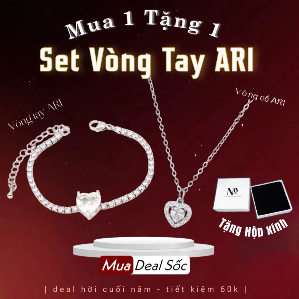 set vòng tay ARI Tim - phụ kiện thời trang - combo ARI  trang sức nữ