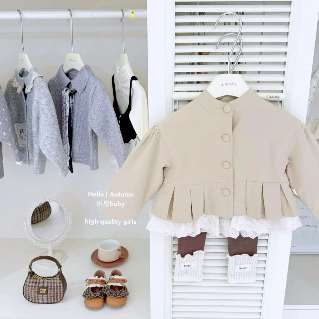 áo khoác gió kaki 2 lớp ( có lót trong) cho bé gái siêu đẹp
