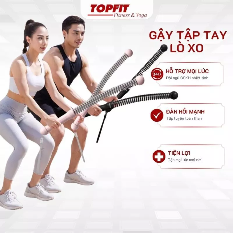 Thanh Tập Đàn Hồi Battle Rope Topfit – Dụng Cụ Tập Luyện Thể Lực Toàn Thân, Hỗ Trợ Bài Tập Tay, Vai, Bụng